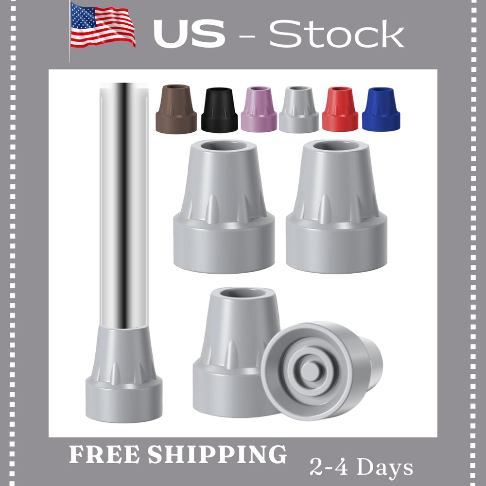 Walking Cane Tips (4-Pack), 3/4 Inch Heavy Duty Rubber Replacement ...