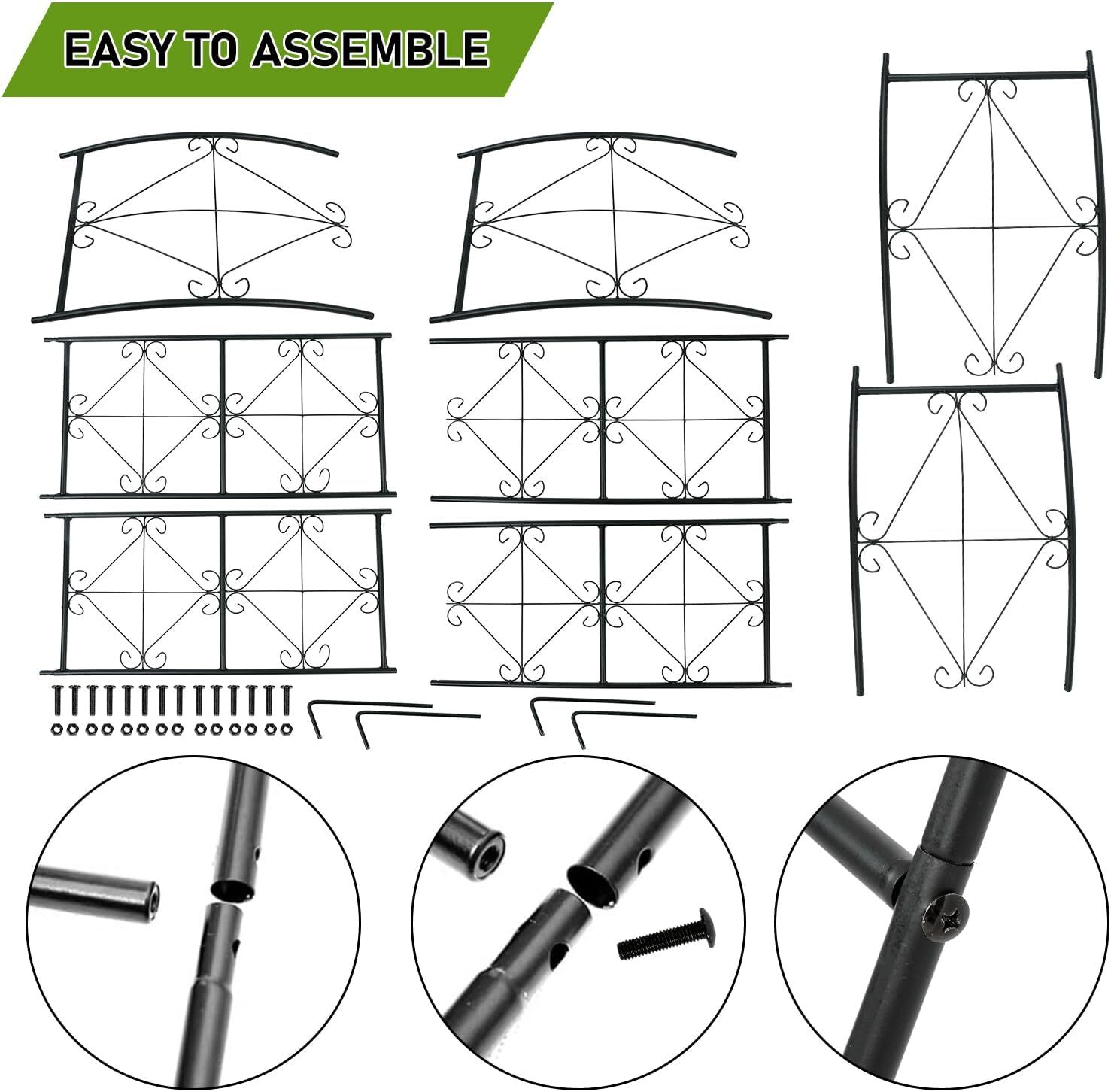 7.2ft X 4.5ft Metal Garden Arch Garden Arbor for Climbing Plant Outdoor Garden