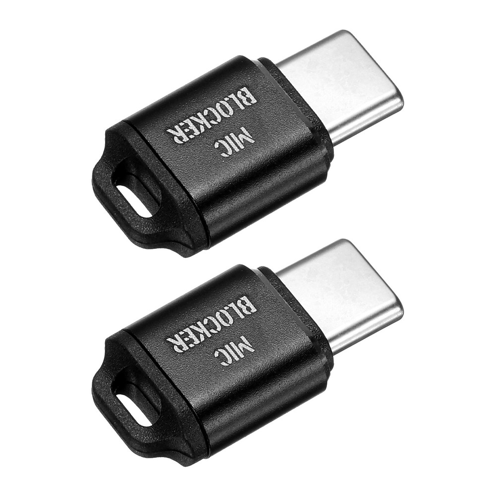 2 Pcs Microphone Blocker, USB Type C Audio Blocker, Black