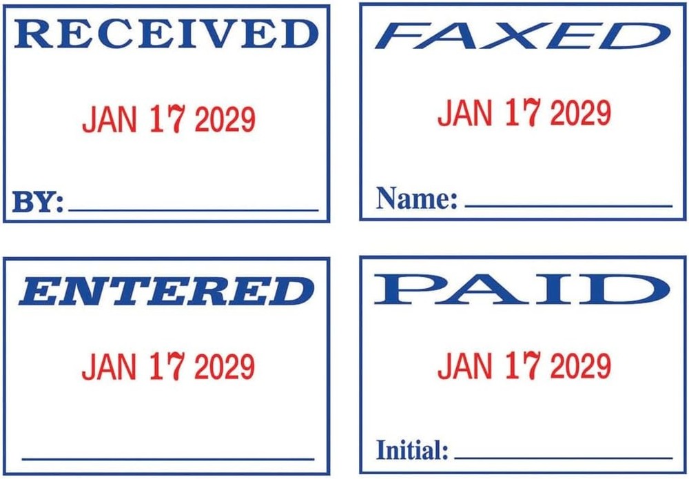 2000 PLUS 4-In-1 Date and Message Stamp, Self-Inking, ENTERED, PAID, RECEIVED