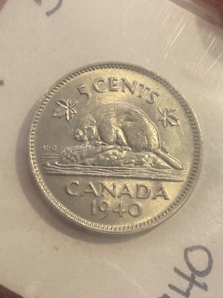 Canada 5 Cents 1940 George VI Coin