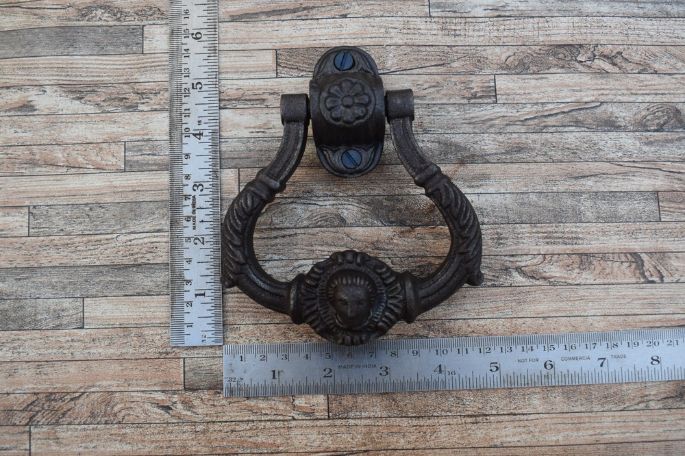 Vintage Style Cast Iron Knocker Prince Face Design Front Door Gate Pull Handle