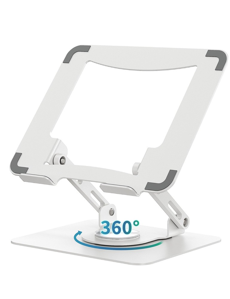 360 Rotating Laptop Stand, Ergonomic Computer Riser for Desk, Adjustable Heig...