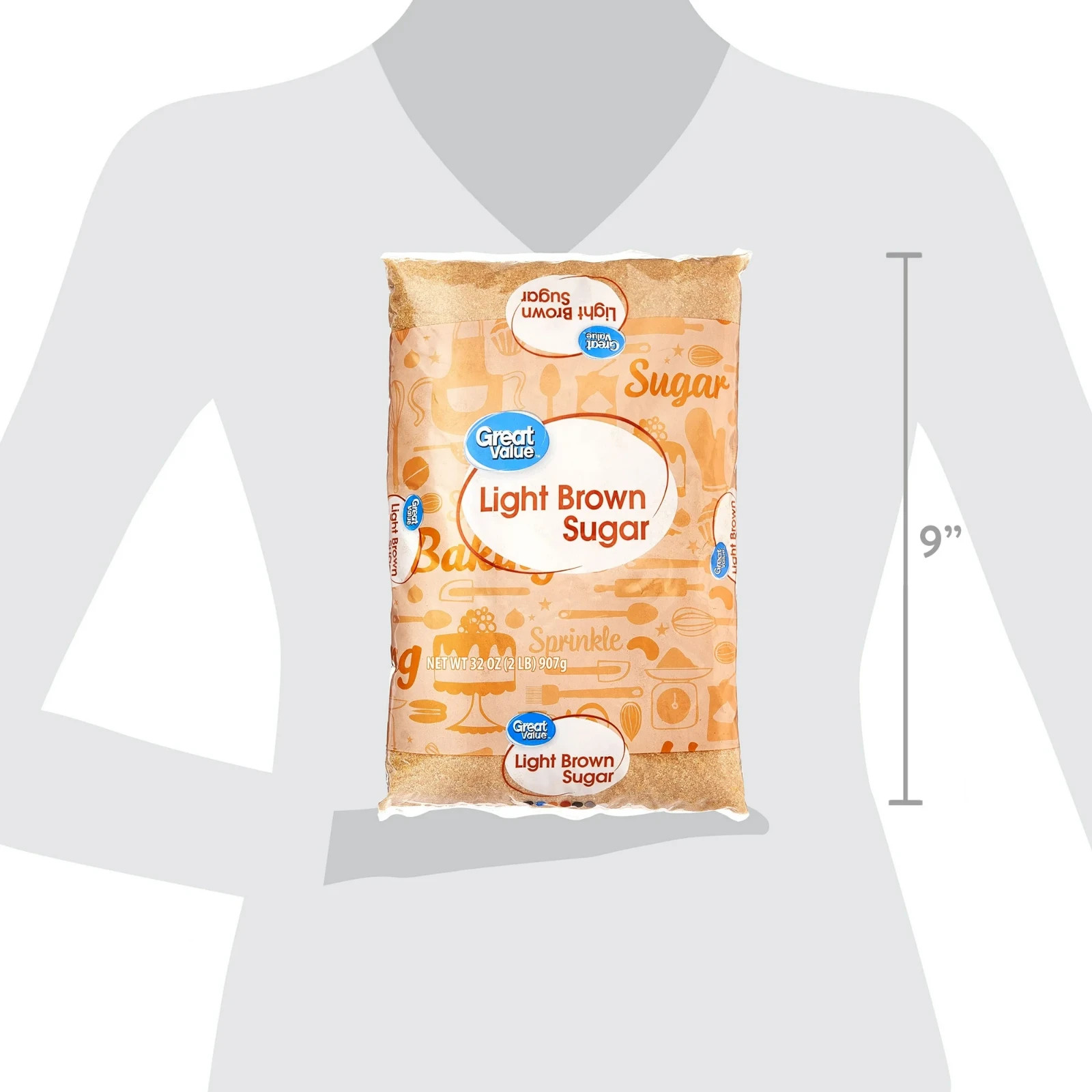 (4 pack) Great Value Light Brown Sugar, 32 oz, Free Shipping...
