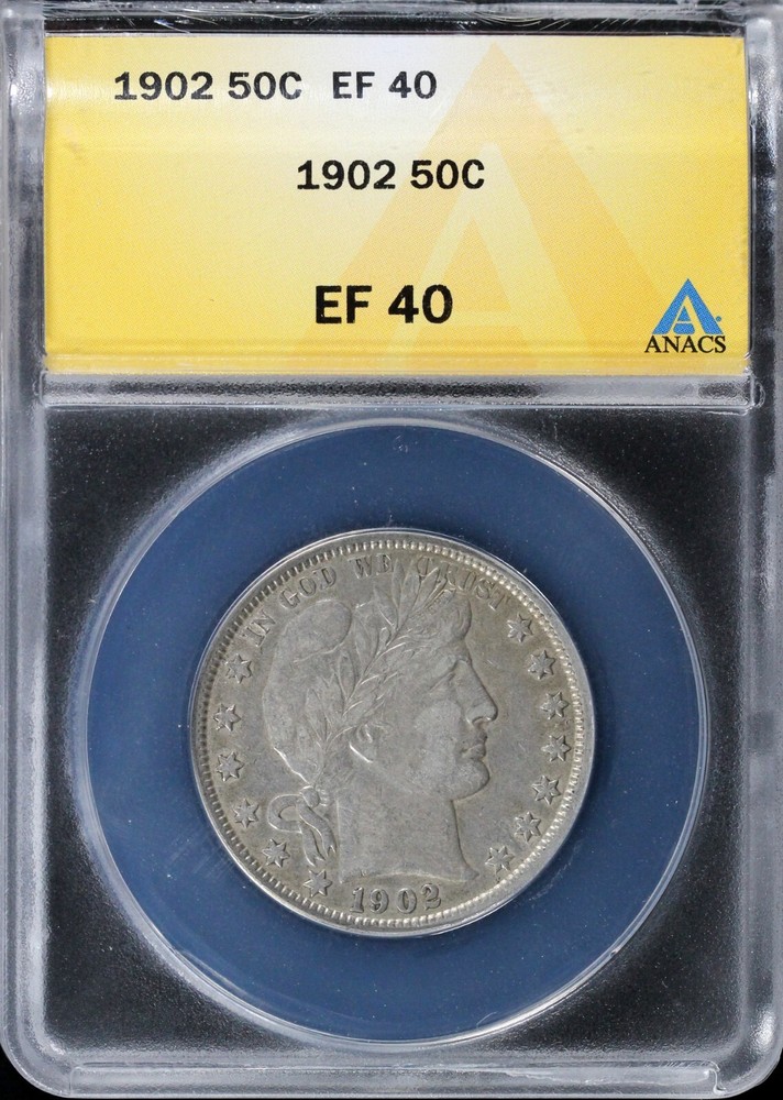 1902 50c Barber Half Dollar ANACS EF 40