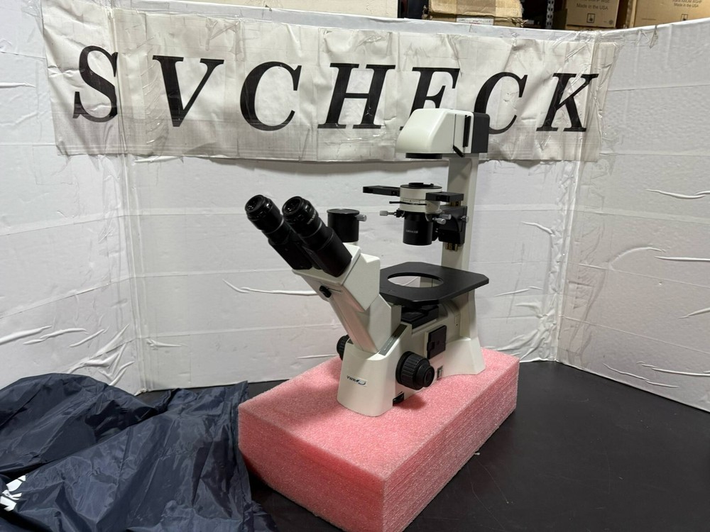 VWR 76317-470 Basic Inverted Trinocular ELWD Microscope 3 Objectives/Lens/Light
