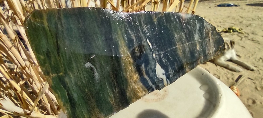 Lapidary Blue Tigers Eye Slabbed Cut