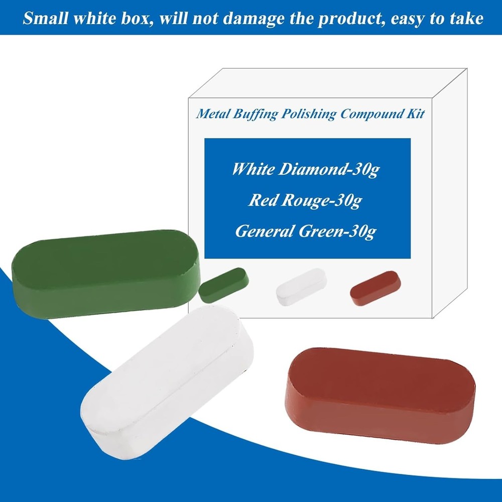 Metal Buffing Polishing Compound Kit,Buffing Wheel Compound Including White D...