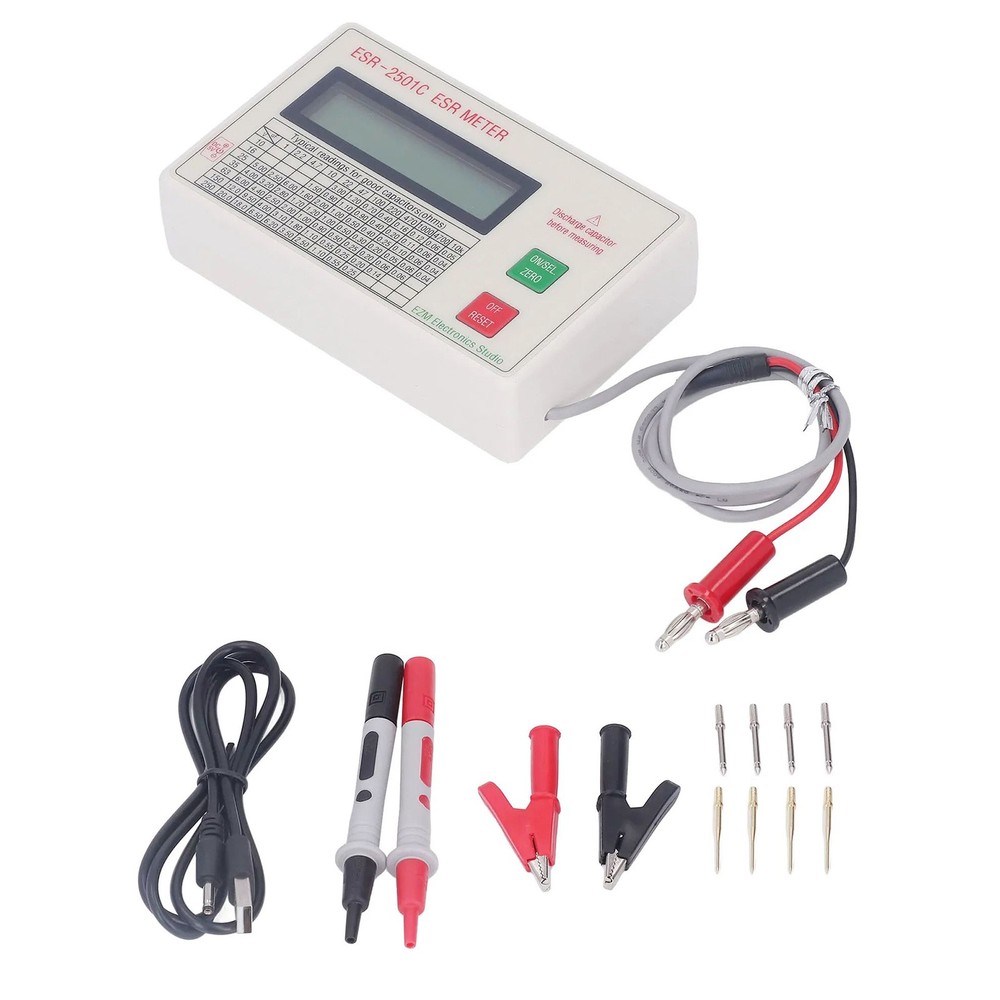 New ABS Handheld ESR DCR Capacitor Tester High Accuracy Capacitance Meter