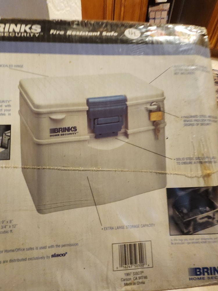 Brinks Home Security Locked Box Fire Safe Rated 1/2 Hour