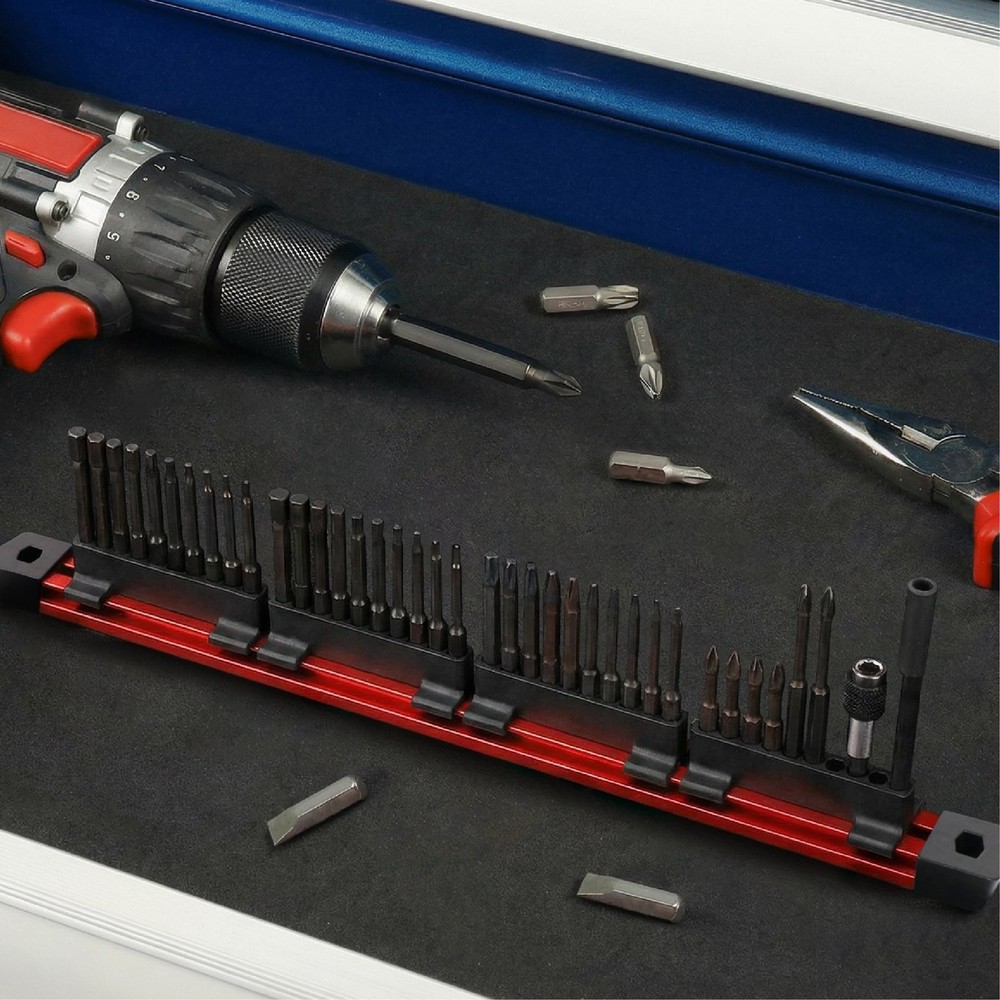 Cenforge 2-PC Magnetic Drill Bit Organizer, Slidable Rack, 80...