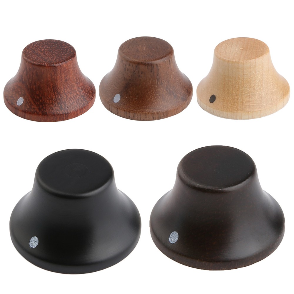 KAISH 4pcs Bubinga Wooden Knobs Guitar Bass Bell Knobs Top Hat Knob w/ Indicator