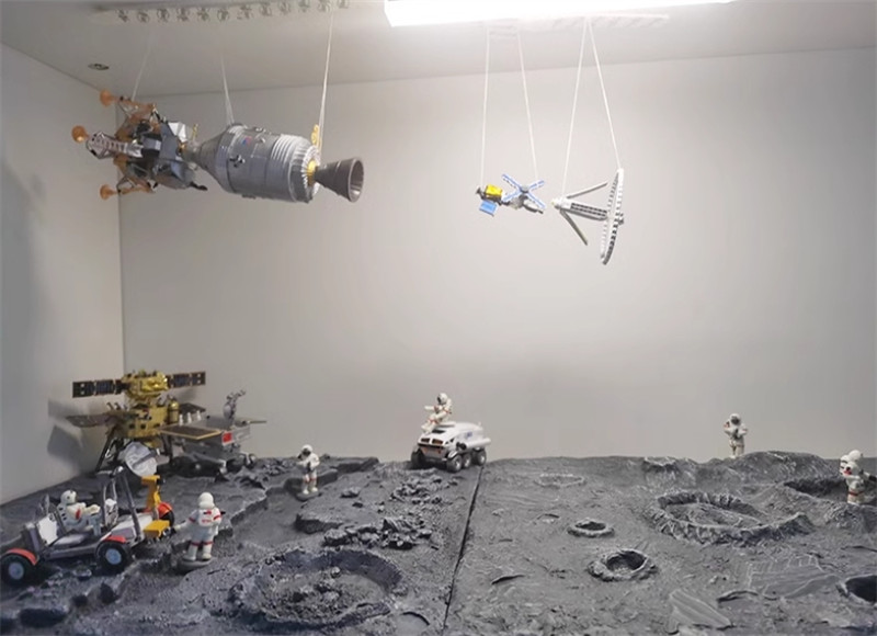 Simulation Miniature Sand Table Model Space Moon Mars Scene Resin Display Base