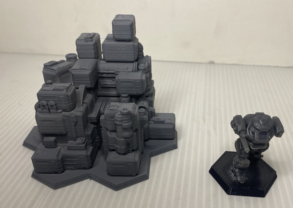 Hab Block w/ Hex Base, Tabletop War Game Terrain Battletech (6mm)