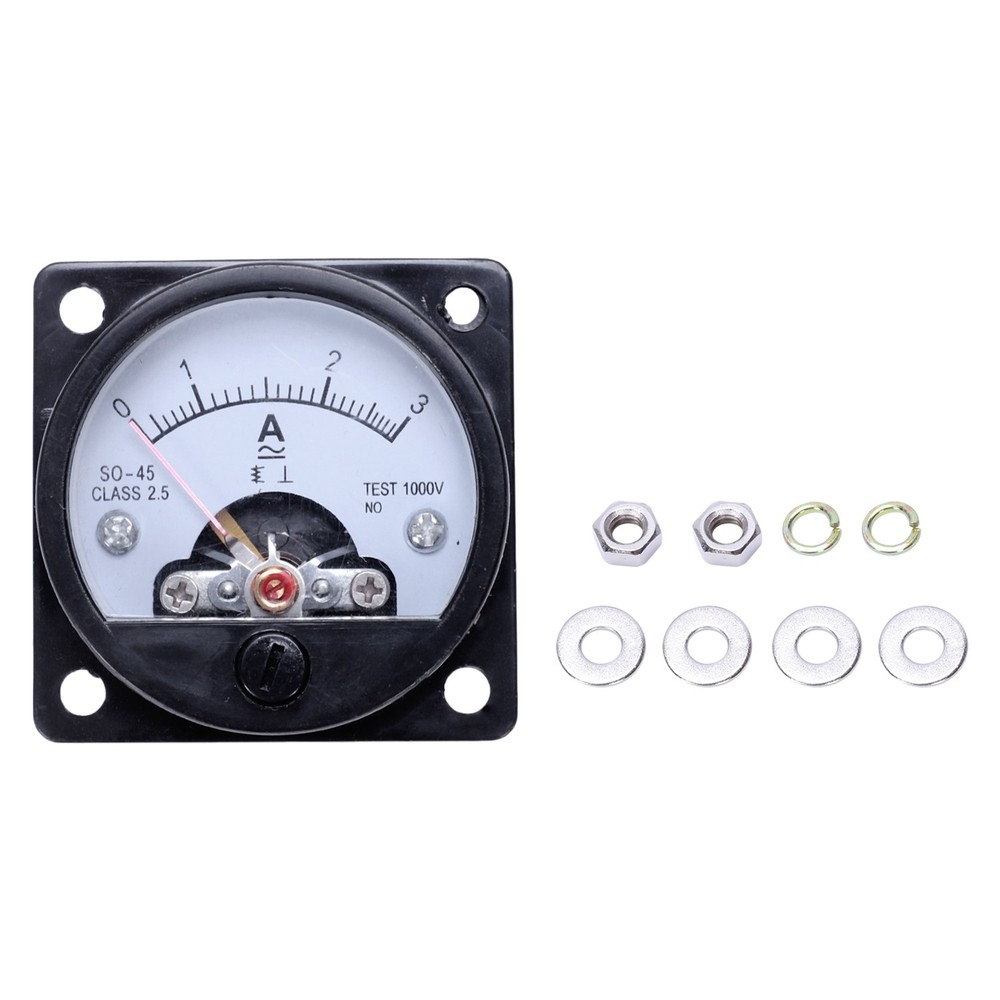 AC 0-3A Round Analog Panel Meter Current Meter Ammeter Black P8F37863