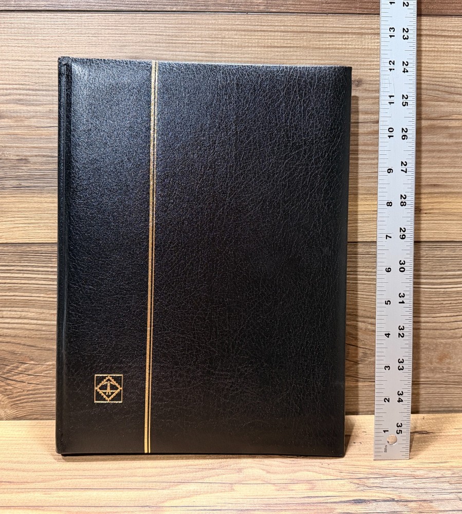 LIGHTHOUSE – “BASIC” Hard Cover Stockbook for Stamp Album – 32 Page Black 9”X12”