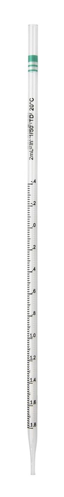Pipette Serological, 2ml Capacity by 0.02ml, Plastic, Sterile, Color Coded.
