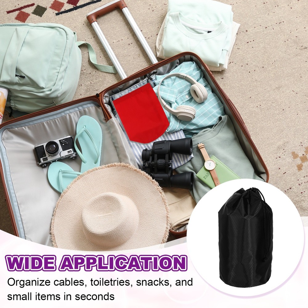 Stuff Sack, Waterproof Ditty Bags with Toggle 6x13In & 2 Pack & Black