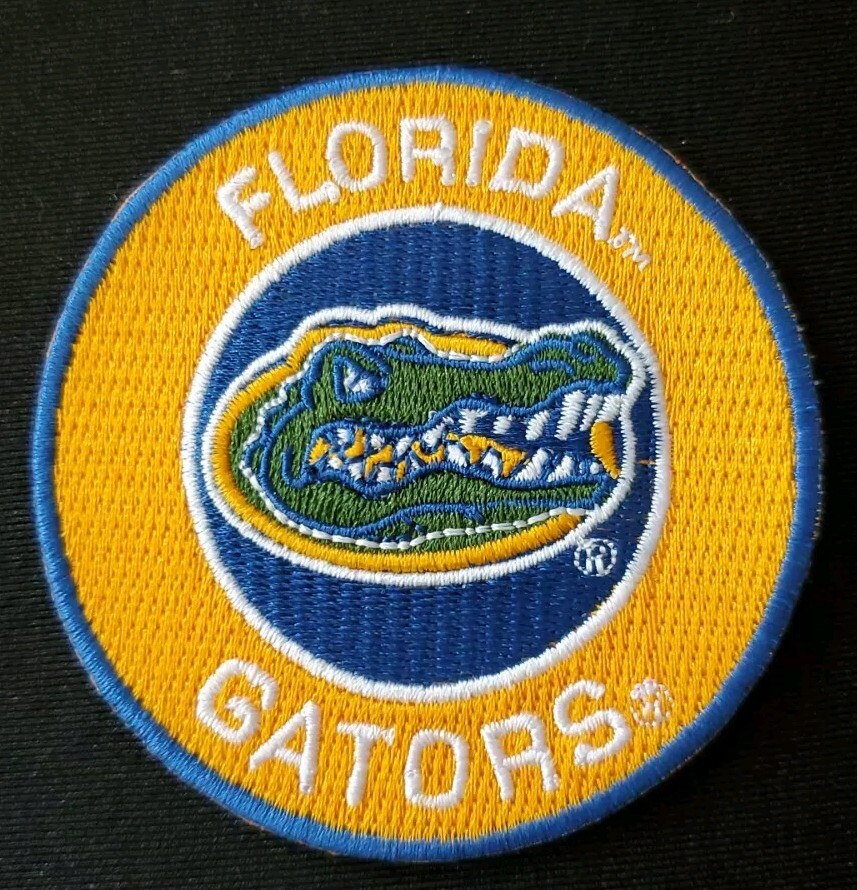 Florida Gators Round Style Patch. Embroidered. Iron On Backing. 3"x3"