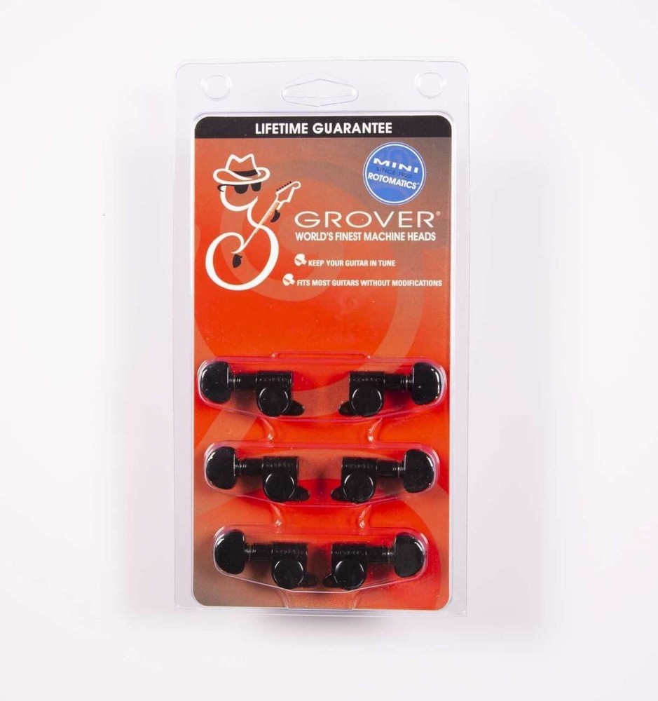 Grover 205BC Mini Rotomatic 3 x 3, Tuning Machines, Black Chrome