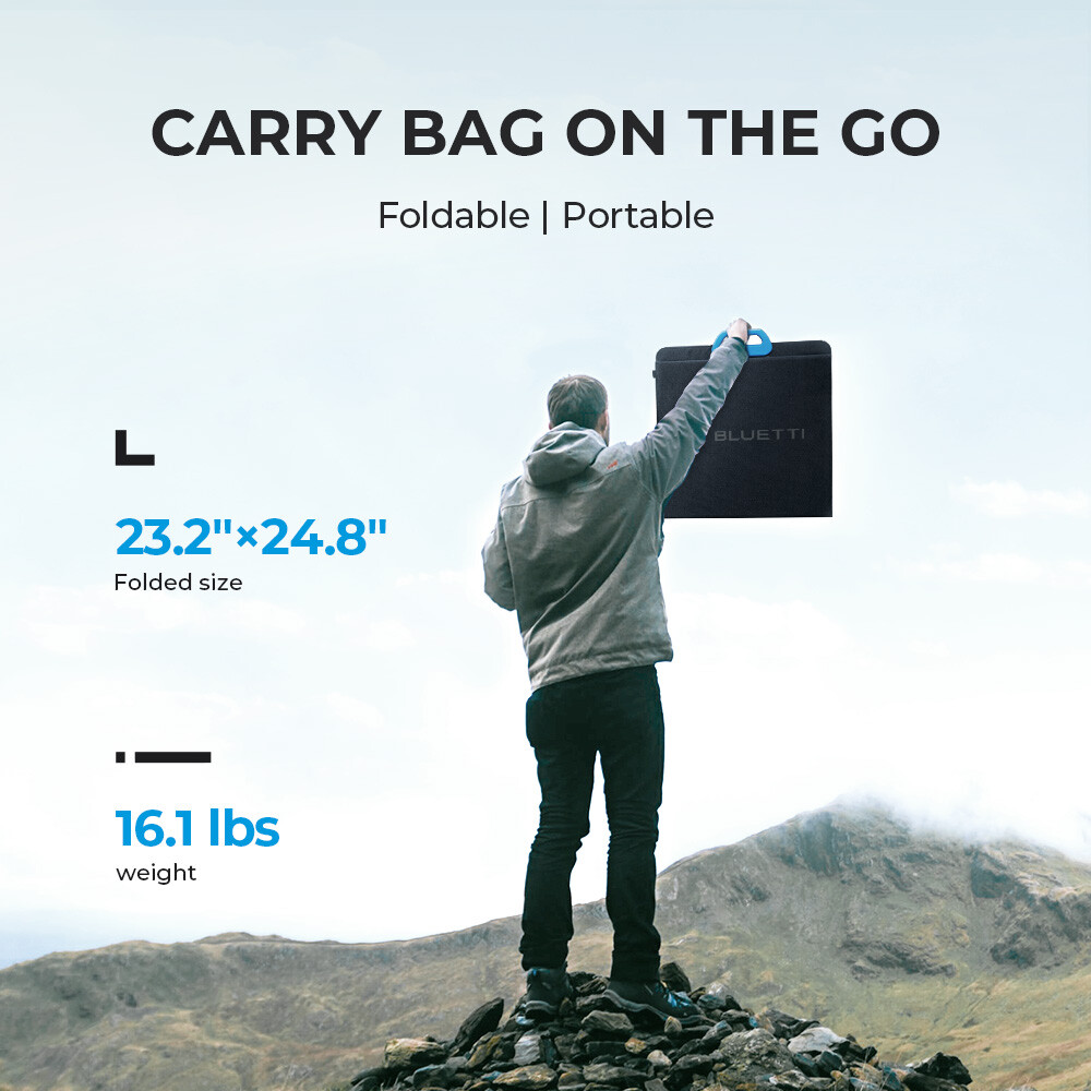 BLUETTI 200W Solar Panel Foldable Off-Grid for Power Station 23.4% Efficiency