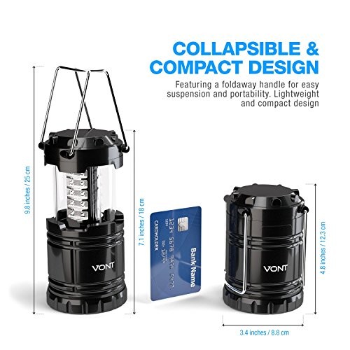 VONT LED CAMPING LANTERN, LED LANTERNS, VNT-CL02 - BLACK