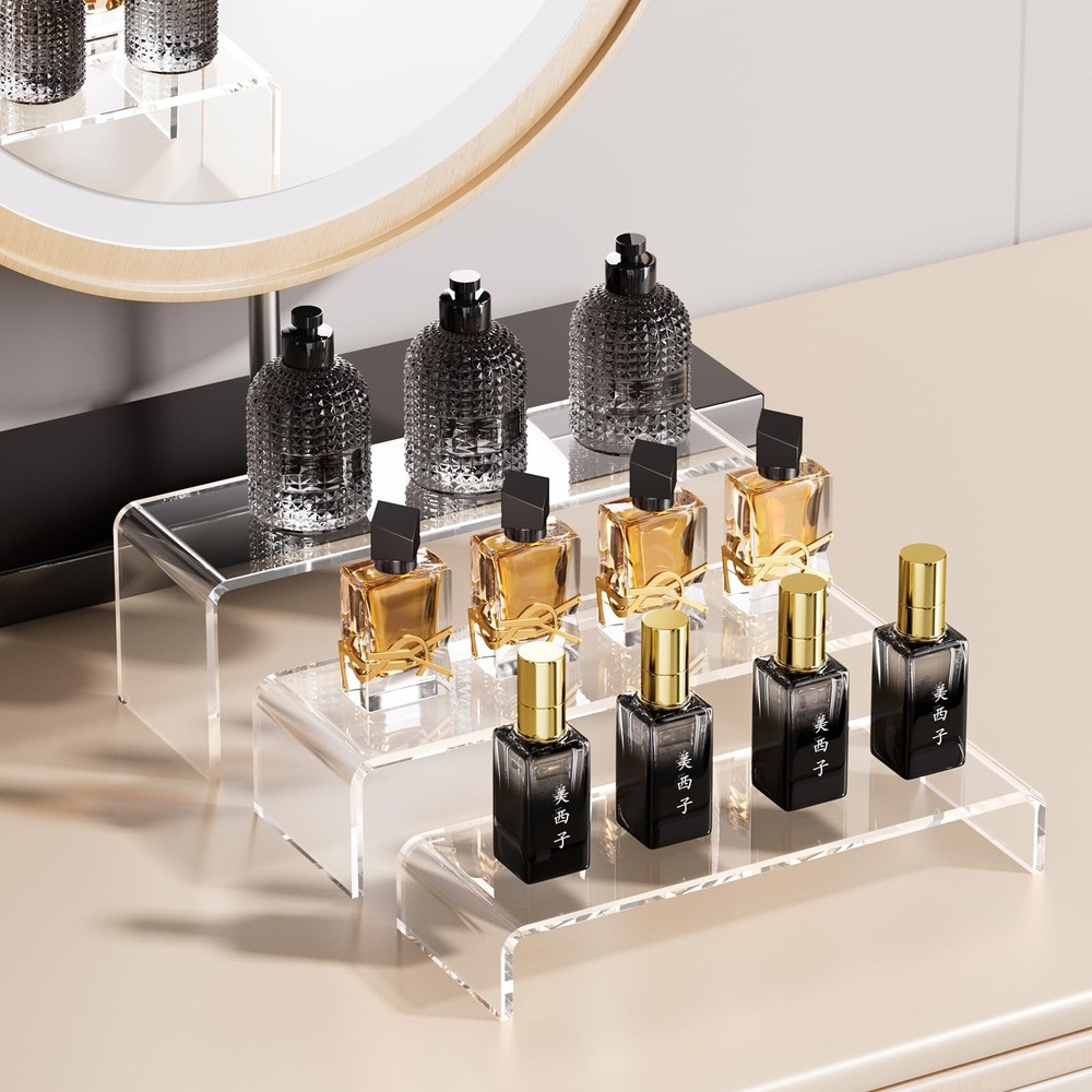 Acina Large Acrylic Display Risers: 6Pcs-12 Clear Rectangular Acrylic Showcas...