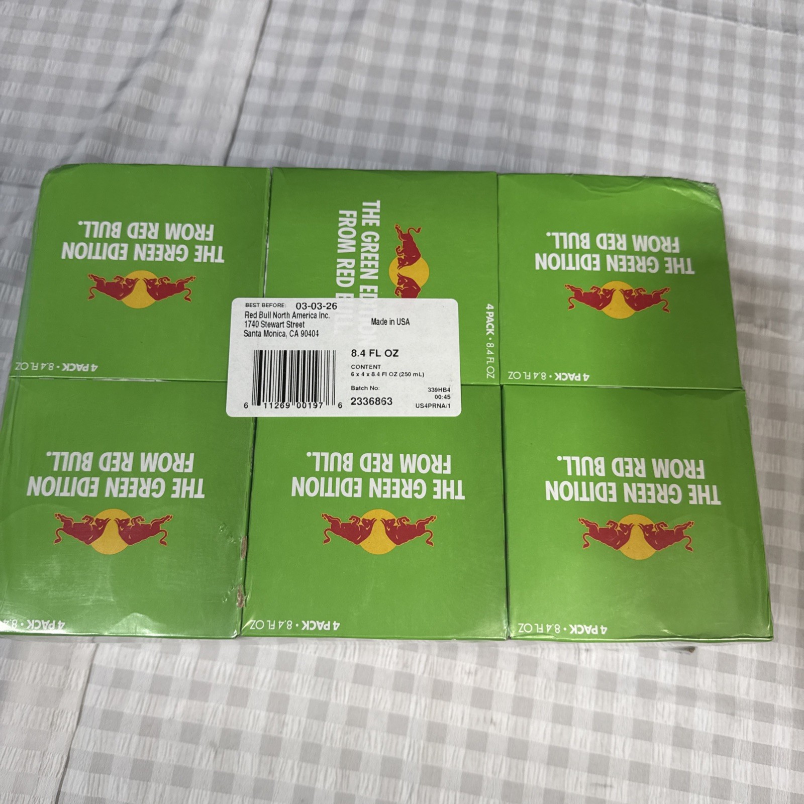 Red Bull Green Edition Energy Drink 8 oz., 6 Packs of 4 Cans (Pack of 24)