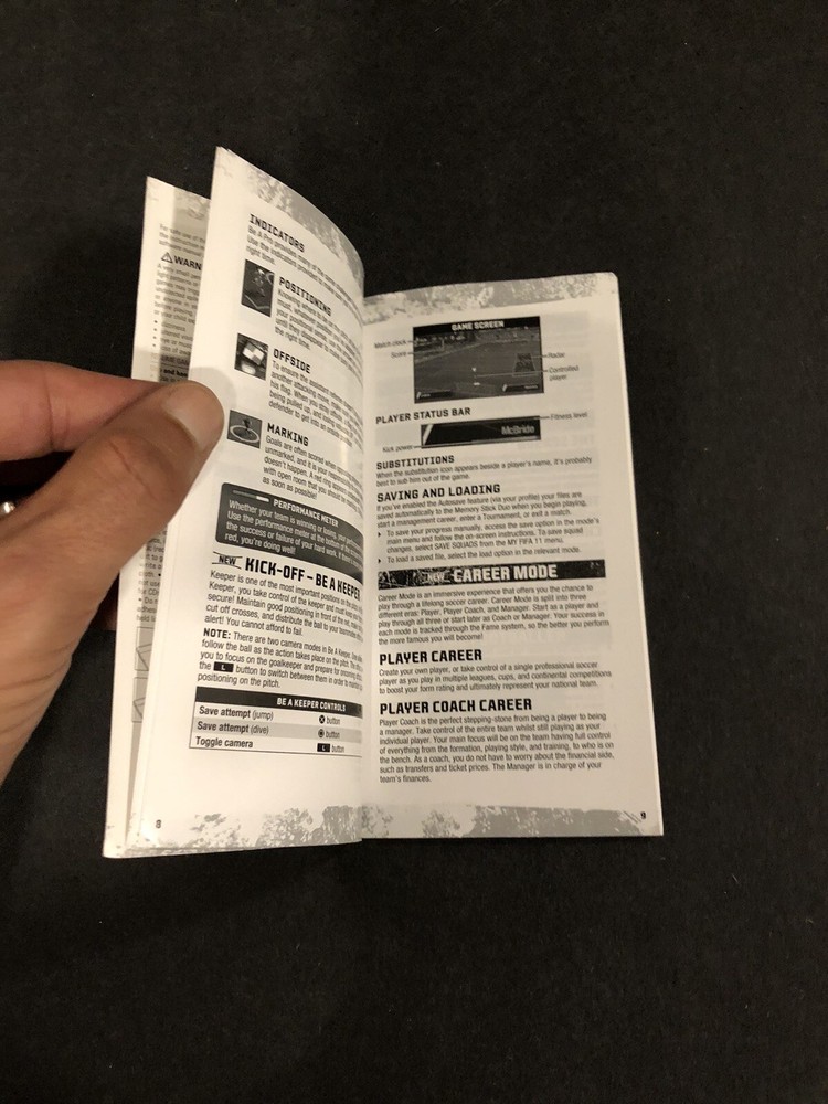 fifa soccer 11 psp Manual Only