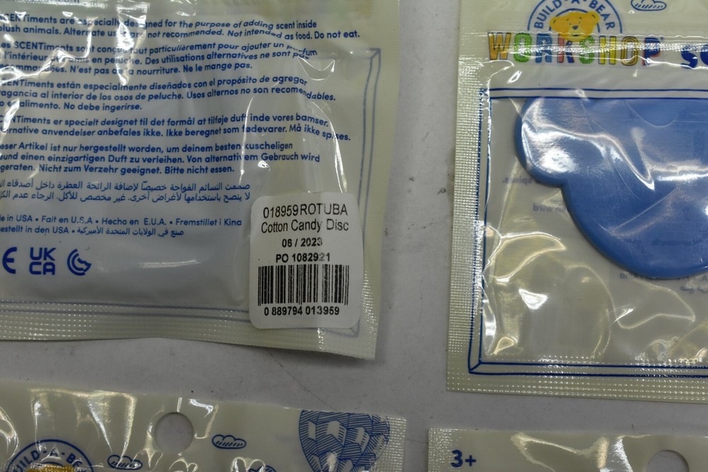 Build A Bear BAB Scentiments Cotton Candy Disc Blue Scented Inserts 4 Pack
