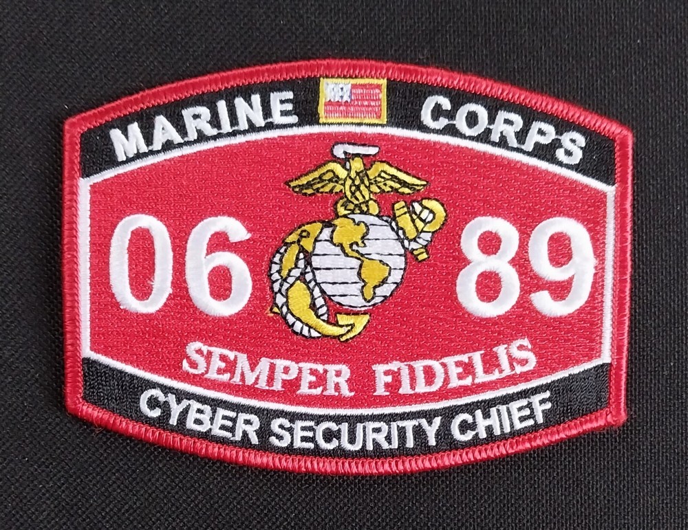 MARINES CYBER SECURITY CHIEF ~ Embroidered Jacket Vest Hat PATCH ~ Licensed NOS