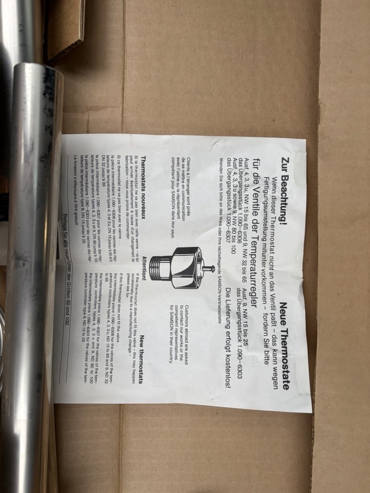 NIB Samson 2201804100 Thermostat For Temperature Controller