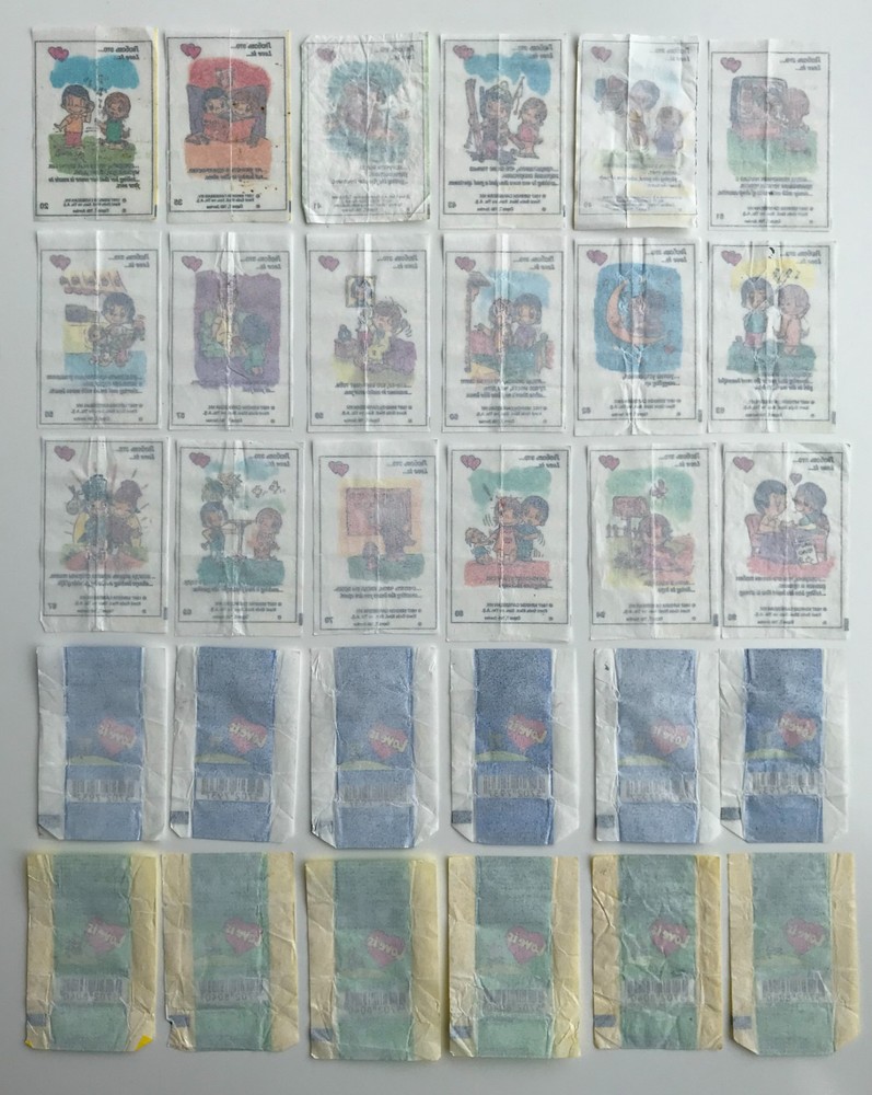 Love Is... Chewing Gum Wrappers & Comic Inserts Set Kent Ephemera Collection