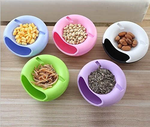 Plastic Lazy Person Double Layer Dry Fruit Bowl and - Creative Candy Collection