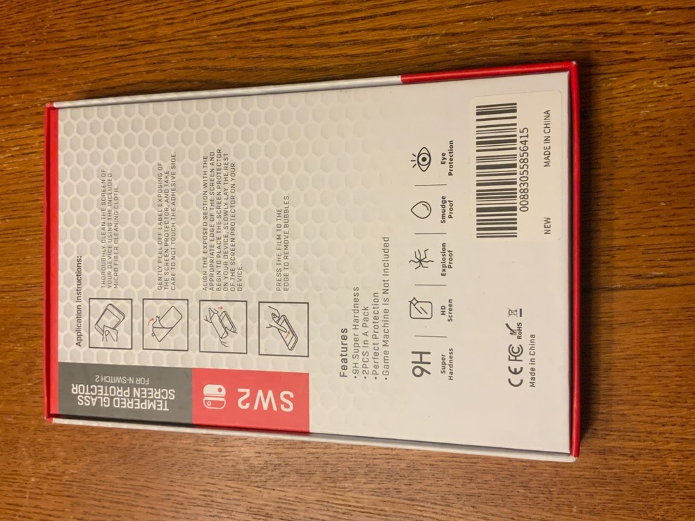 2 Pack Tempered Glass Screen Protector for Nintendo Switch 2, Model# SW2