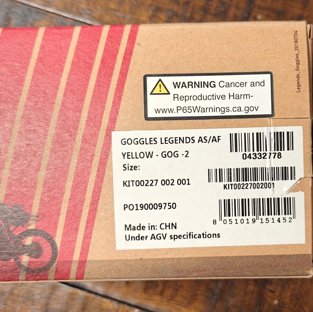 AGV Legends Goggles Yellow