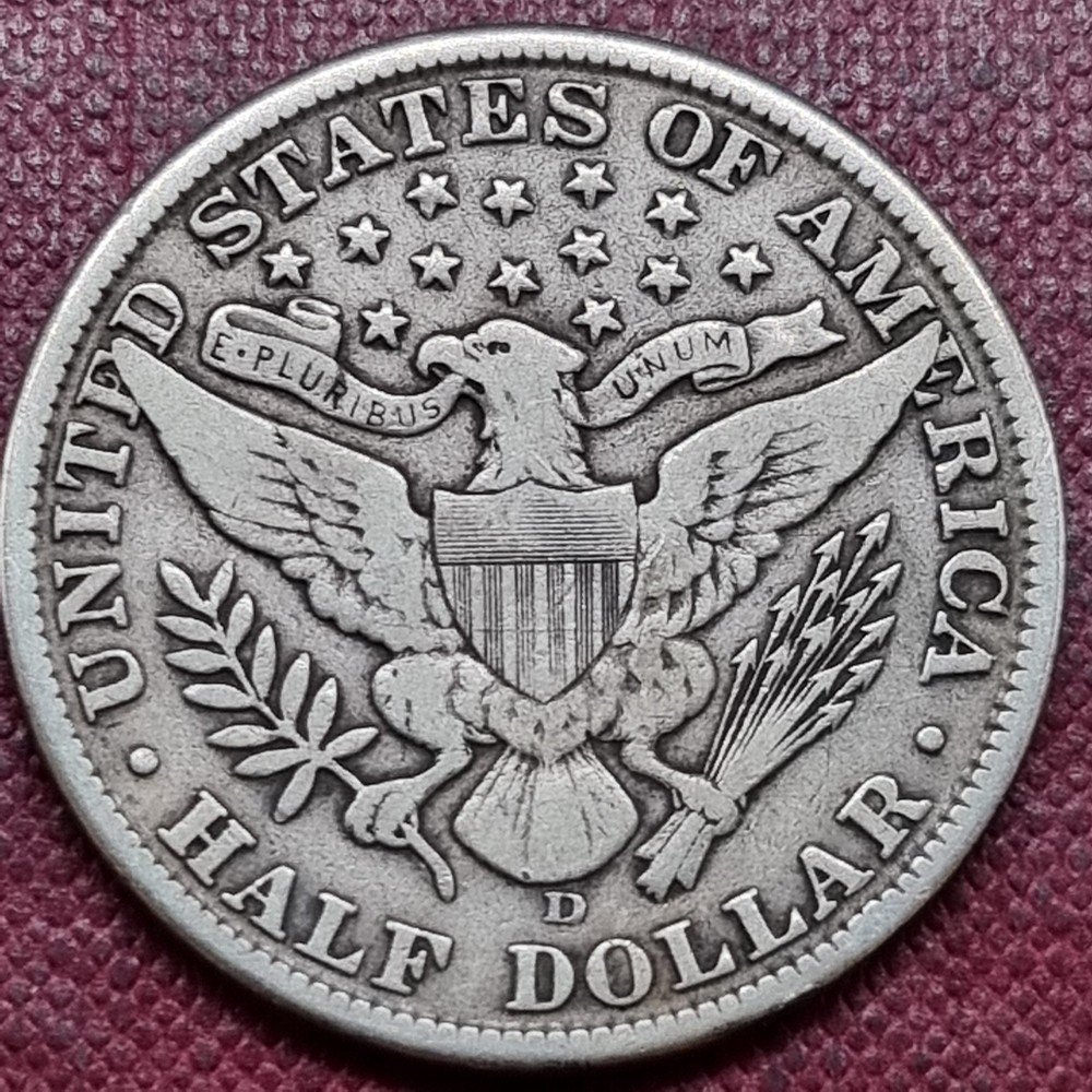 1912 D Barber Half 50c VF #98776