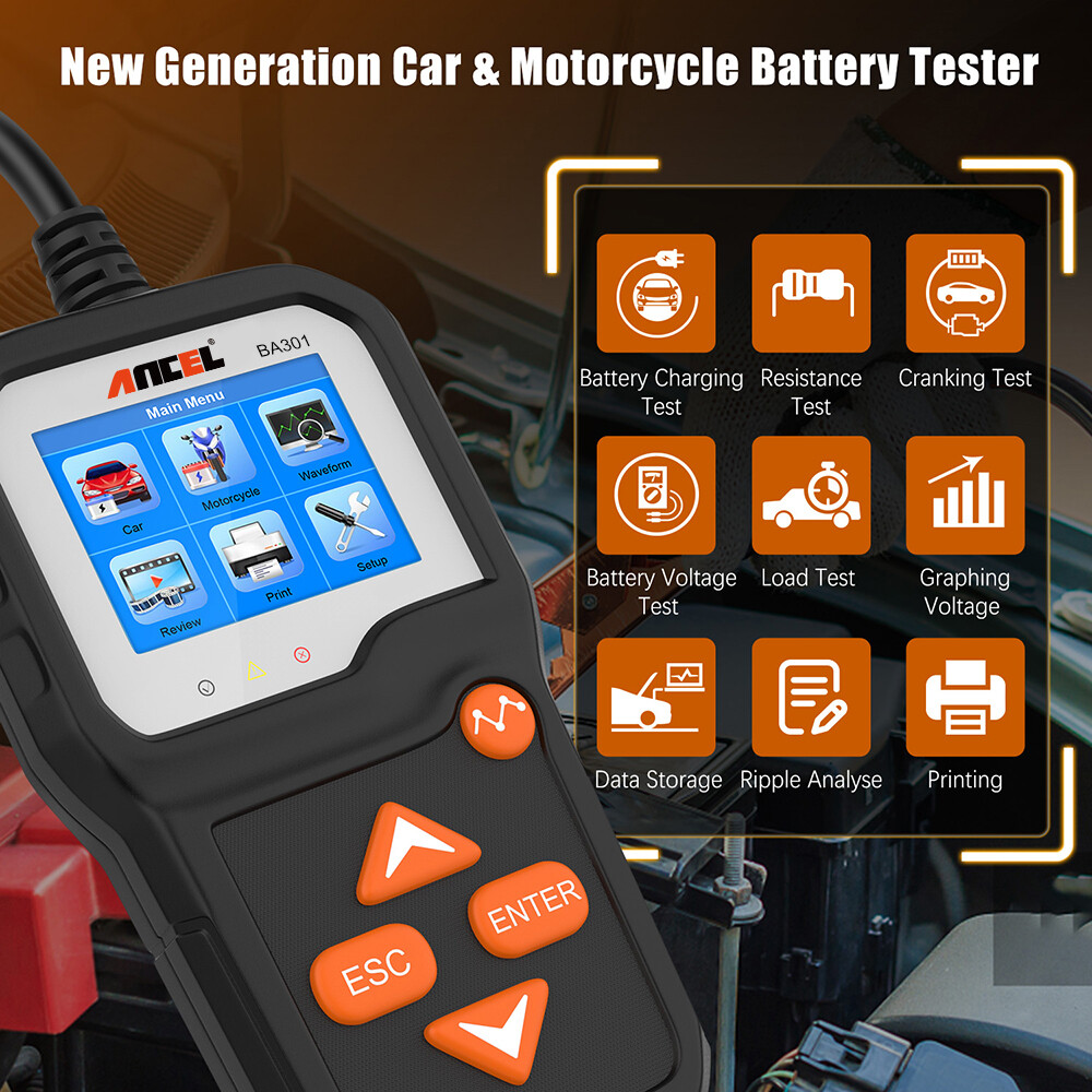 6V 12V Digital Car Battery Tester Load Charging Cranking Test Analyzer 2000CCA