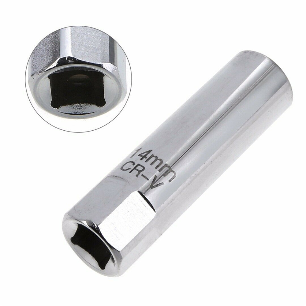 1PCS Spark Plug Socket Removal Tool Thin Wall 12 Points 14mm Magnetic 3/8" Drive