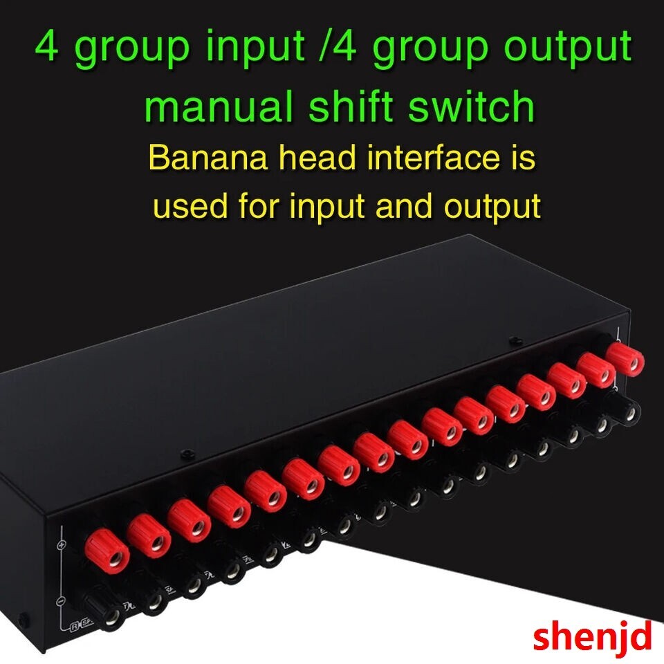 4 Input 4 output Power Amplifier Speaker Selector Switcher Speaker Switch @