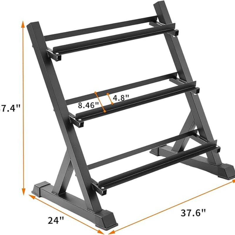 3-tier Dumbbell Display Stand, Organizer Rack for Dumbbells Storage Rack
