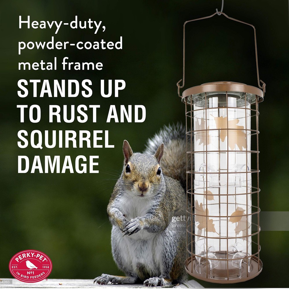 Perky-Pet Squirrel Stumper Wild Bird Feeder - Keep Squirrels No Size, Copper