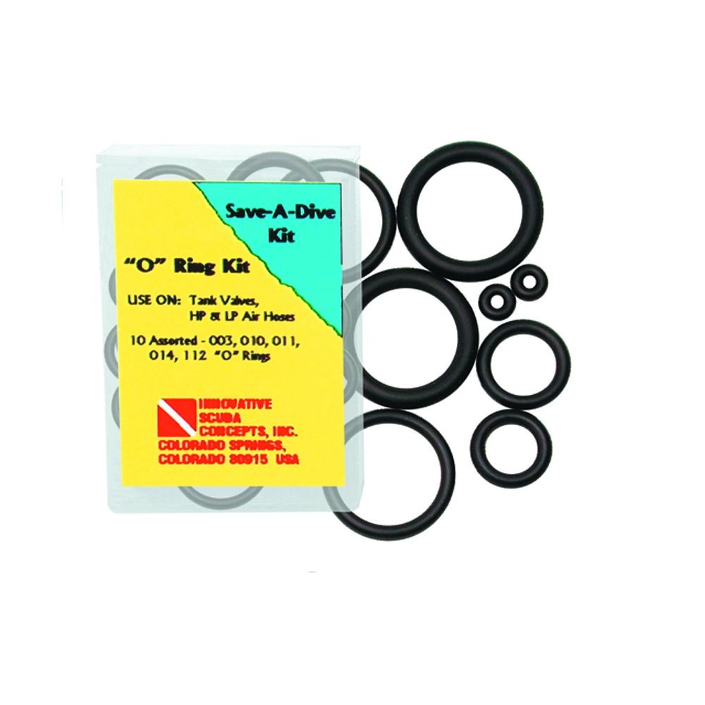 Innovative Scuba Concepts Save-A-Dive Buna Rubber O-Ring Kit (10 pieces)