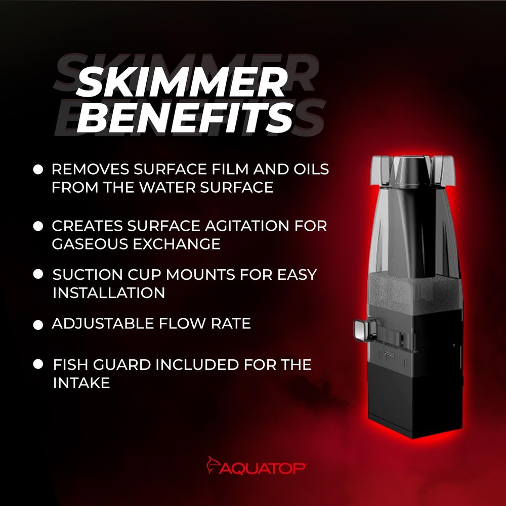 Aquarium Surface Skimmer â€“ 65 GPH Flow Rate â€“ Efficient Waste Removal â€“...