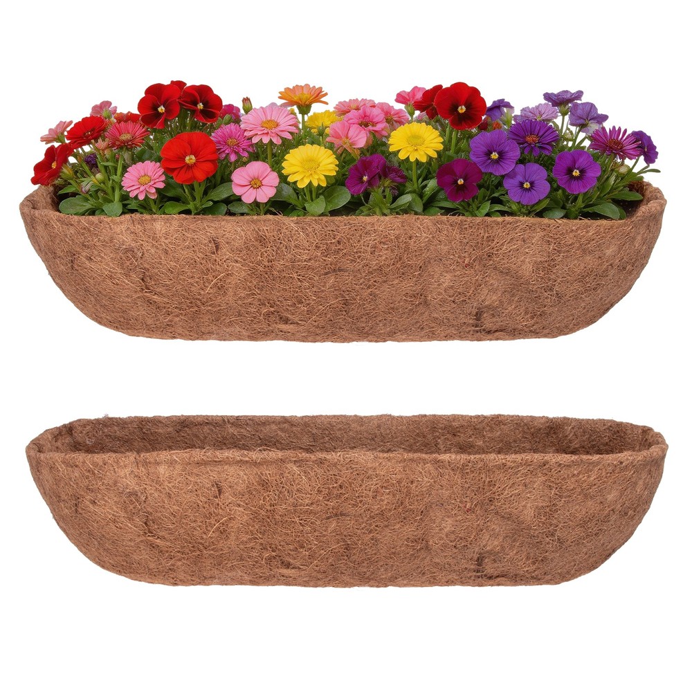 2Pack 24“ Trough Coco Liner Fiber Replacement For Planter Hanging Basket
