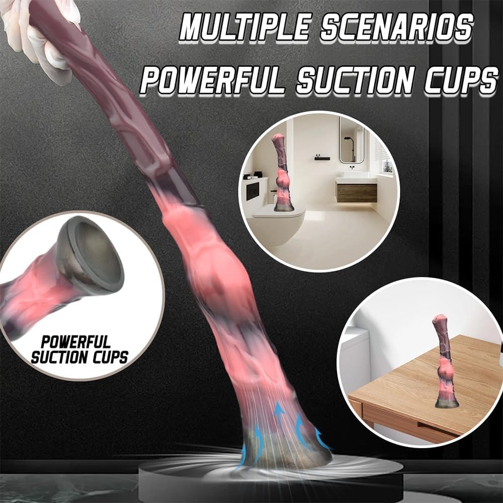 9.8" Long Thin Dildo Fantasy Monster Penis Suction Cup Silicone Cock Adult Toys