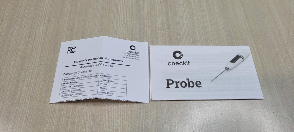 CHECKIT PROBE (BLUE, COLD ITEMS) WASHABLE, BT CORE TEMP W/ DOCK BATTERY