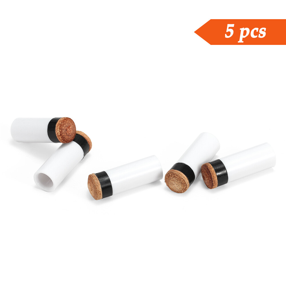 5PCS Screw-on Tips with Pool Stick Ferrules Billiard Head Q7A6