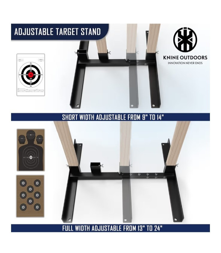 KNINE Adjustable H-Shaped Target Stand Base For Paper Silhouette Shooting 2-Pack
