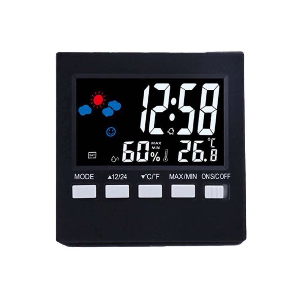 Voiceactivated Backlit Alarm Clock Hygrometer and Thermometer Function